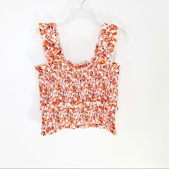 a loves a Smocked Ruffle Boho Floral Top M NWT - Picture 3 of 11